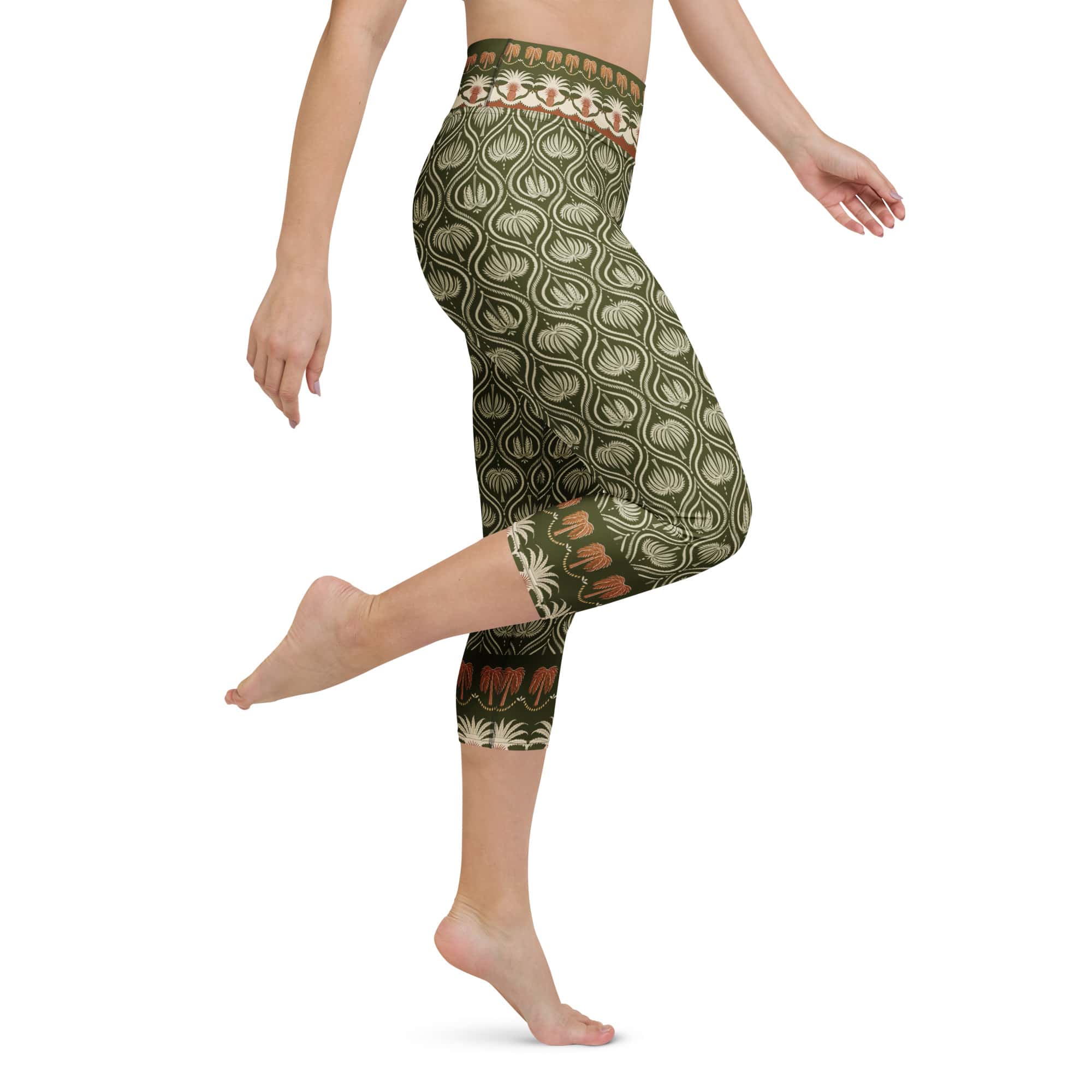 Boho Palm Yoga Capris