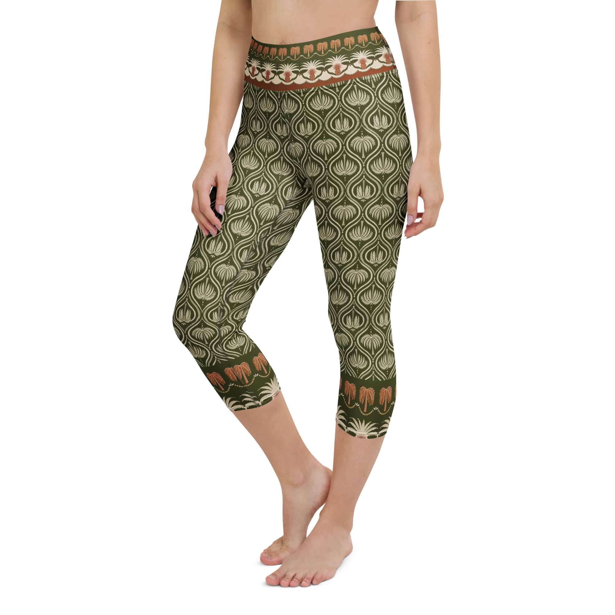 Boho Palm Yoga Capris