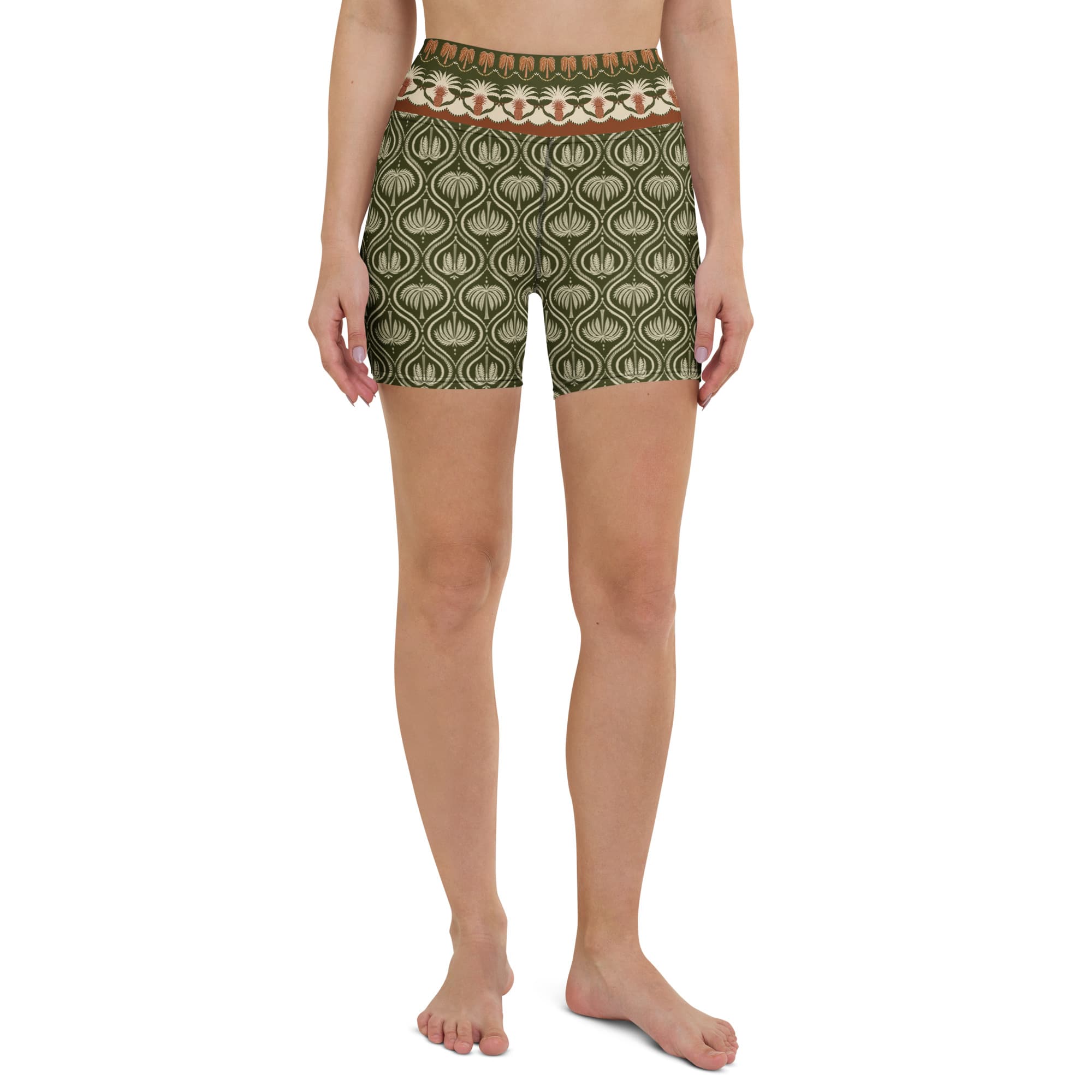 Boho Palm Yoga Shorts
