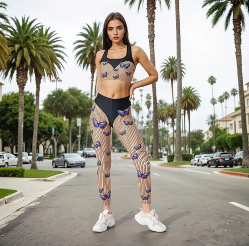 Bold Butterfly Mesh Leggings