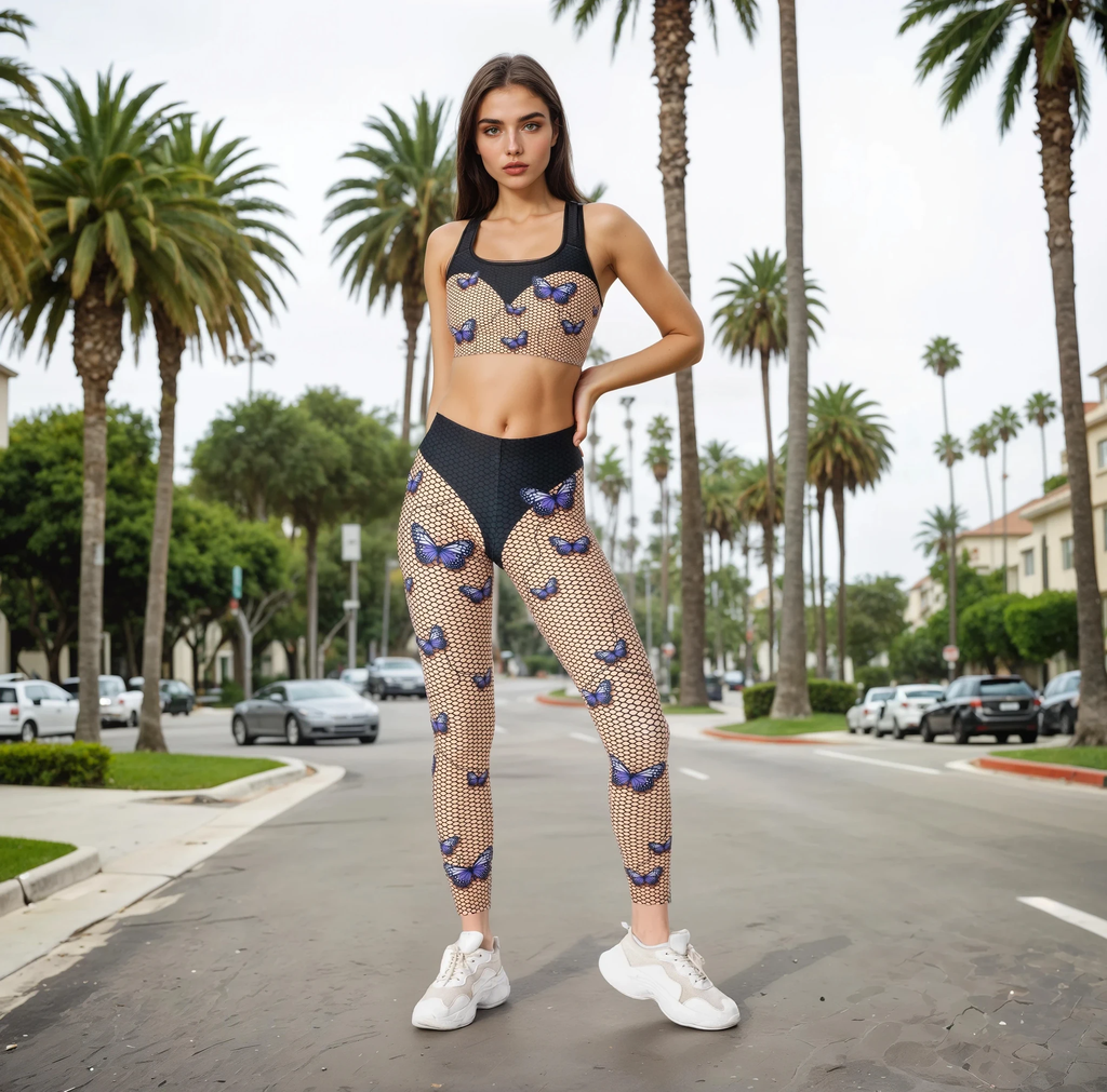 Bold Butterfly Mesh Sports Bra