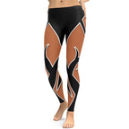 Bold Cut Outs Medium Brown Leggings