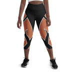 Bold Cut Outs Medium Brown Yoga Capris