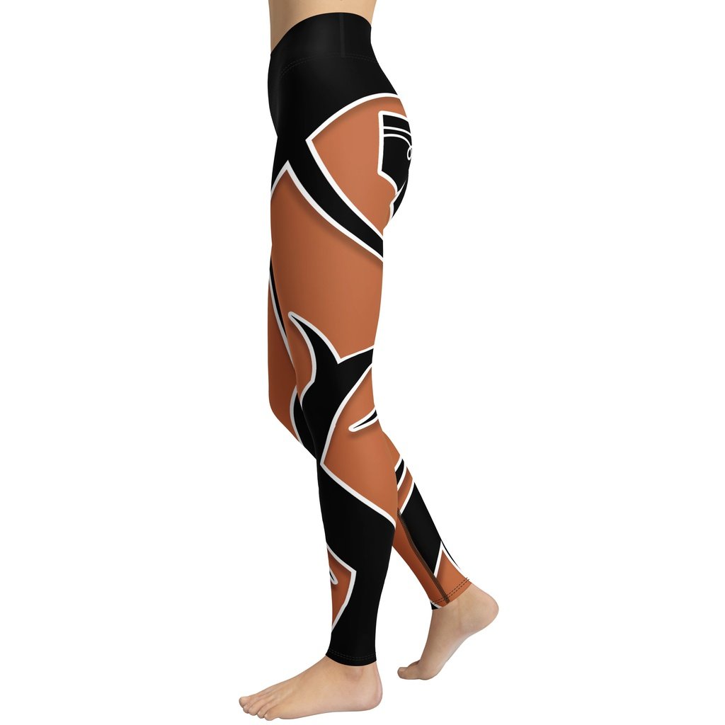 Bold Cut Outs Medium Brown Yoga Leggings