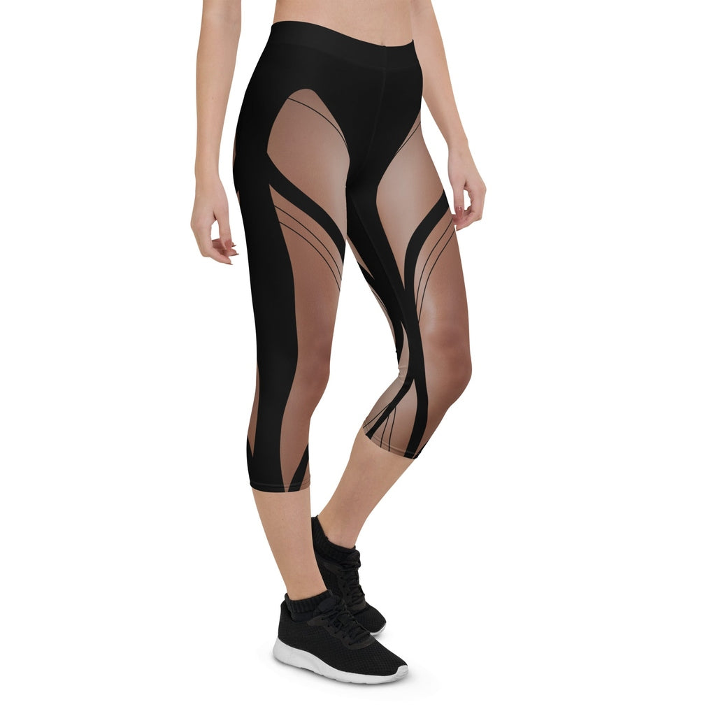 Bold Naked Leg Print Capris