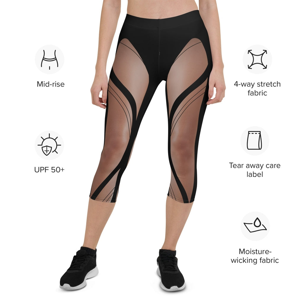 Bold Naked Leg Print Capris