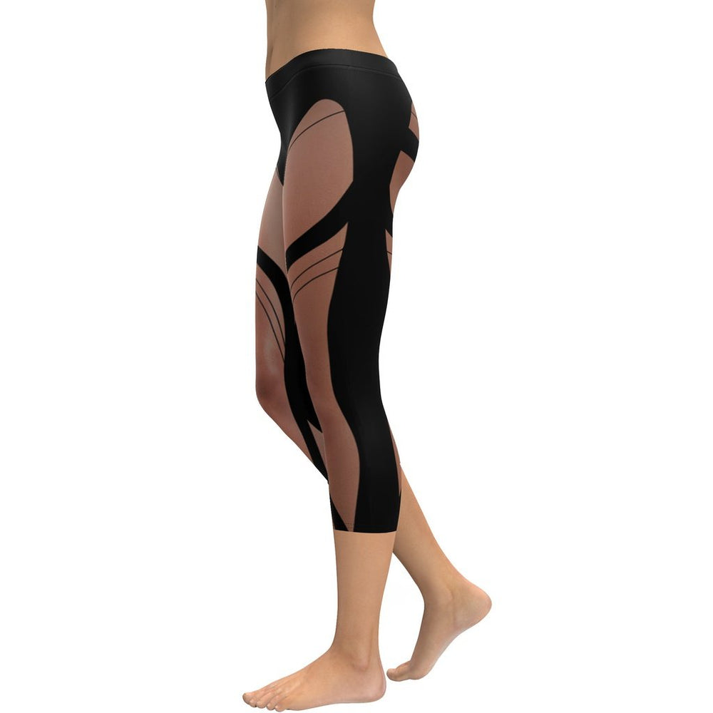 Bold Naked Leg Print Capris
