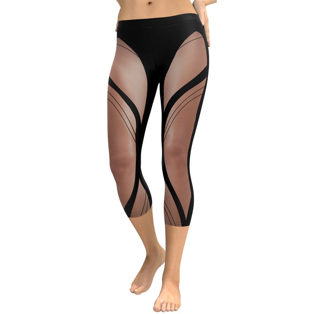 Bold Naked Leg Print Capris