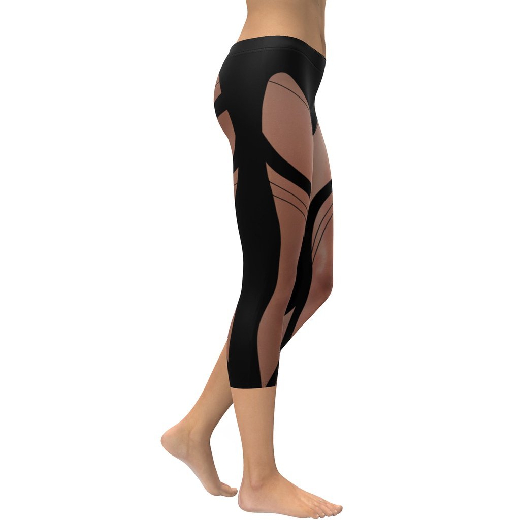 Bold Naked Leg Print Capris