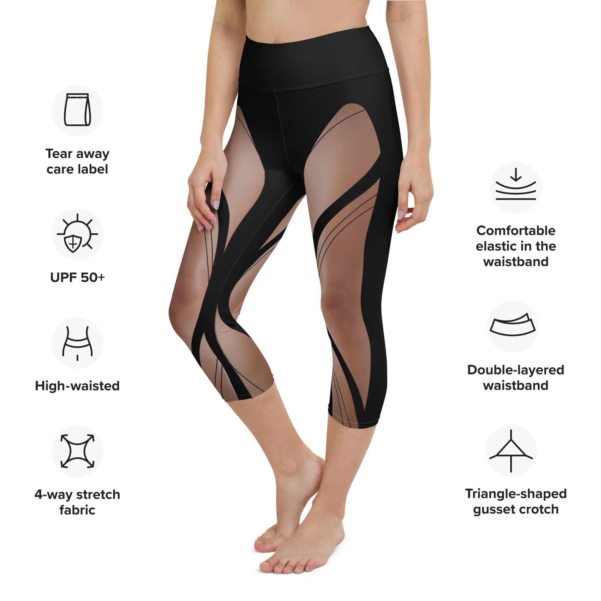 Bold Naked Leg Print Yoga Capris