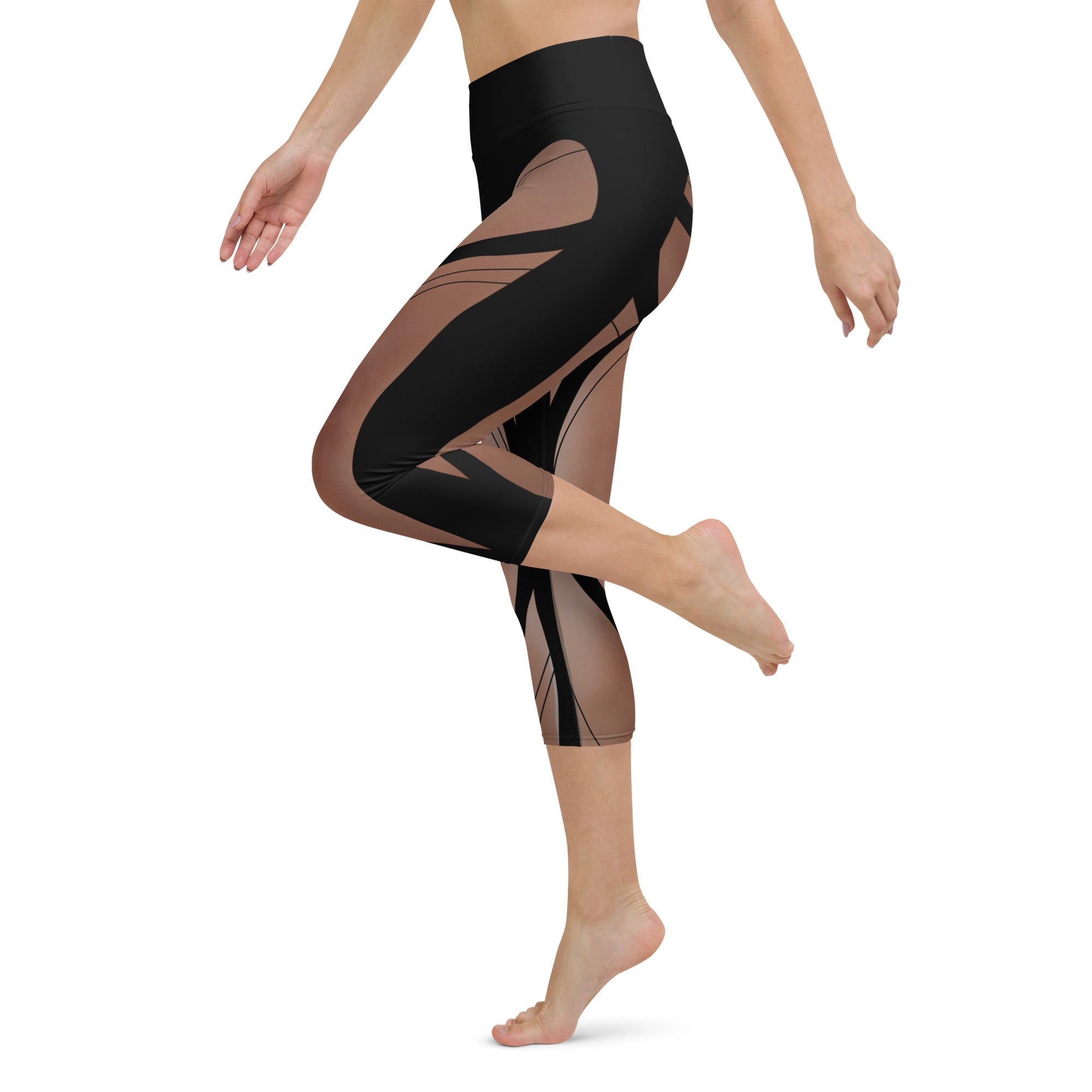 Bold Naked Leg Print Yoga Capris