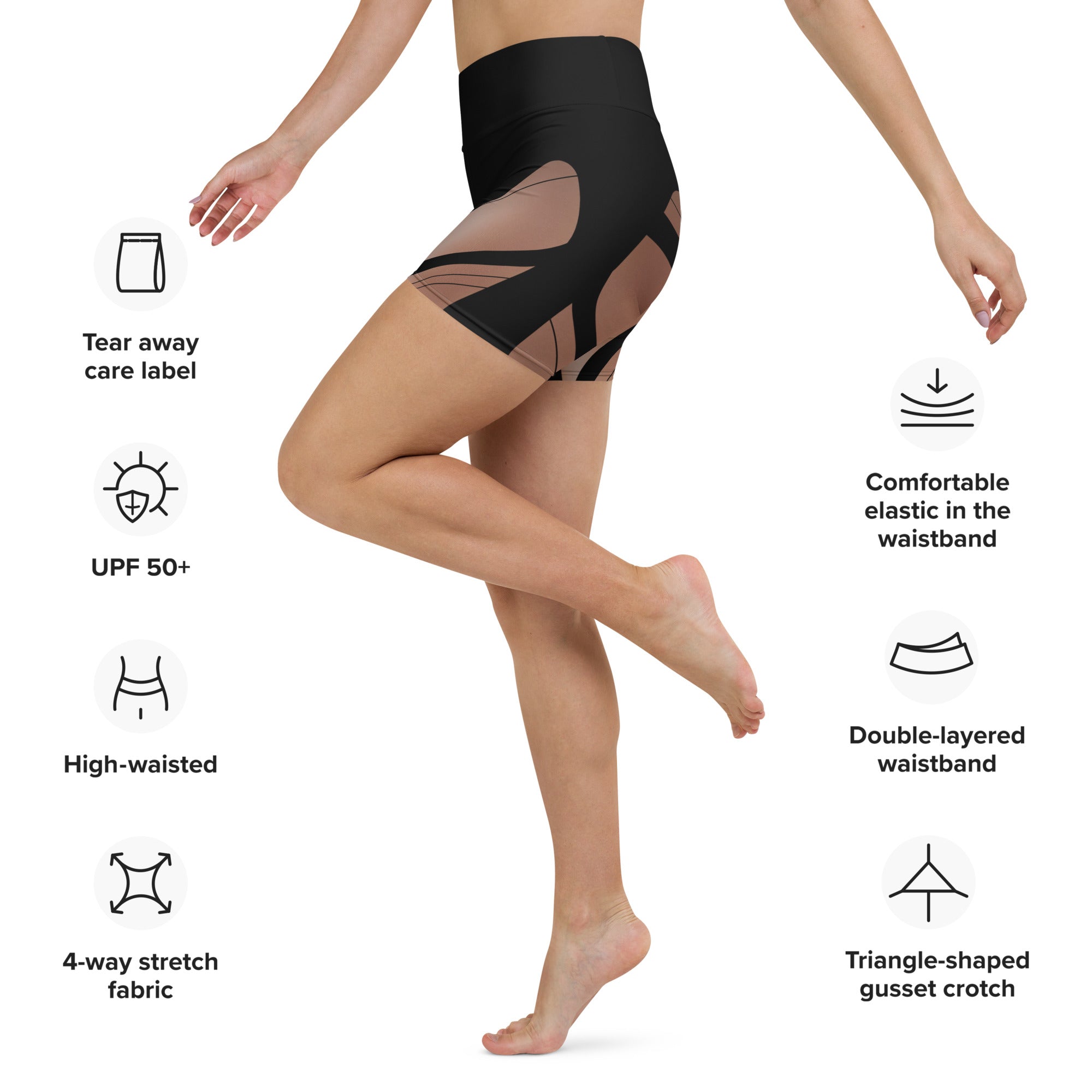 Bold Naked Leg Print Yoga Shorts