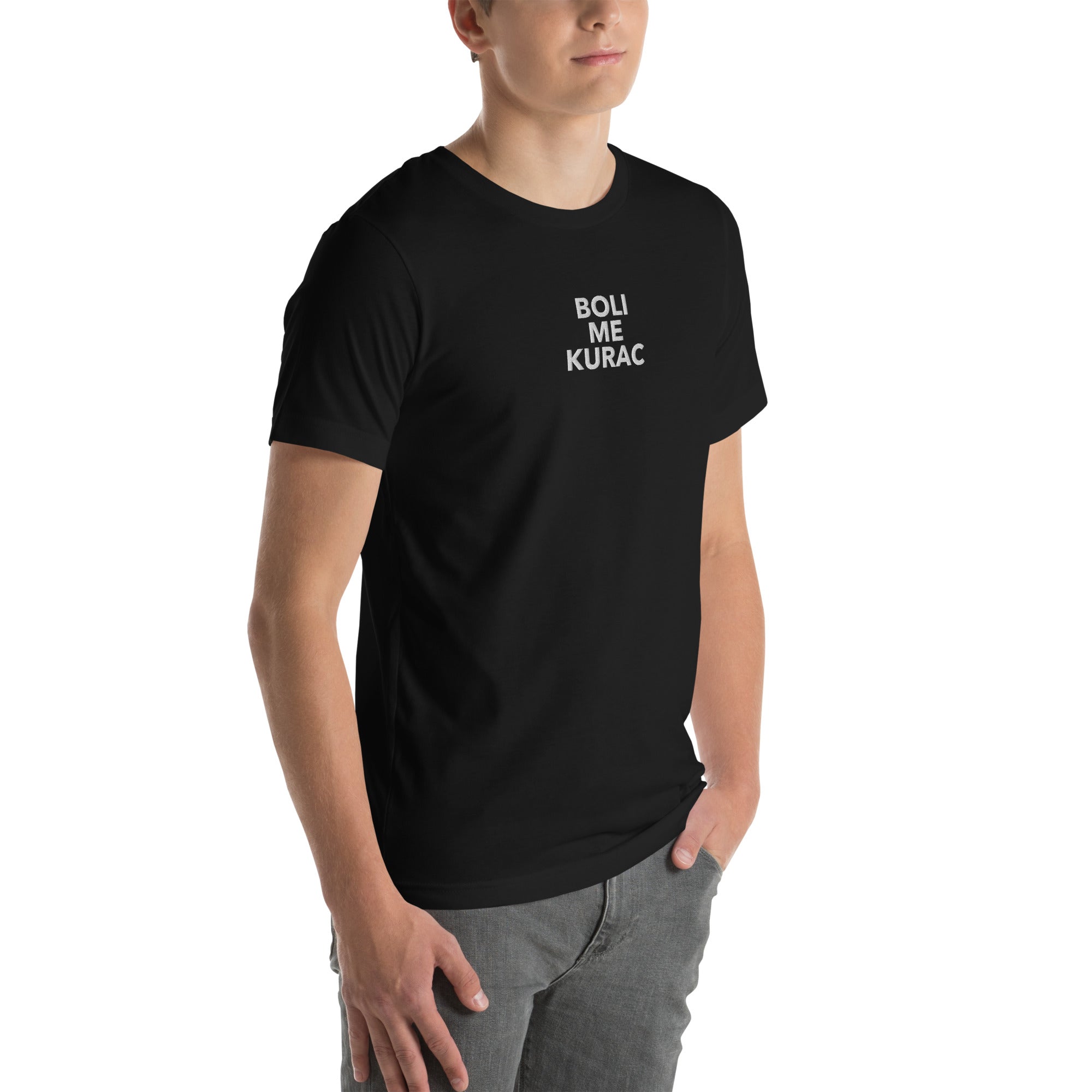 Boli Me Kurac Embroidery Men's T-Shirt