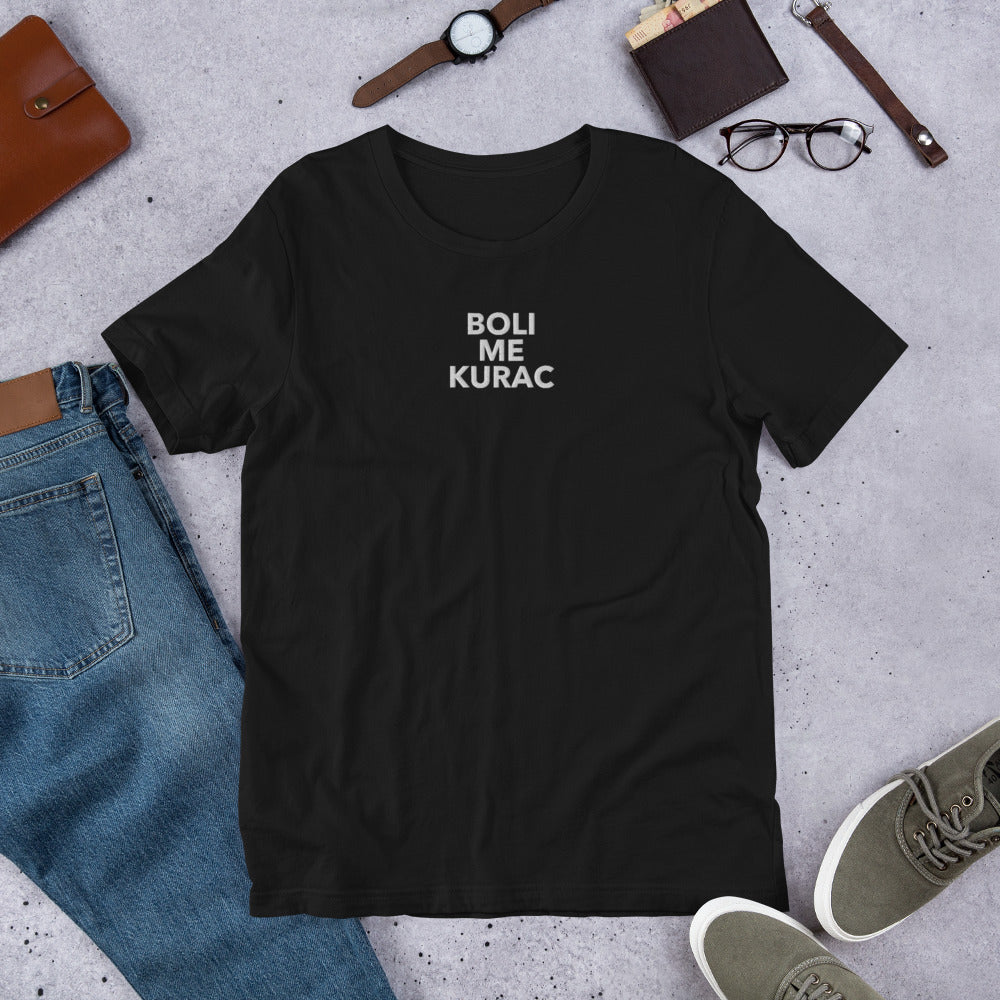 Boli Me Kurac Embroidery Men's T-Shirt