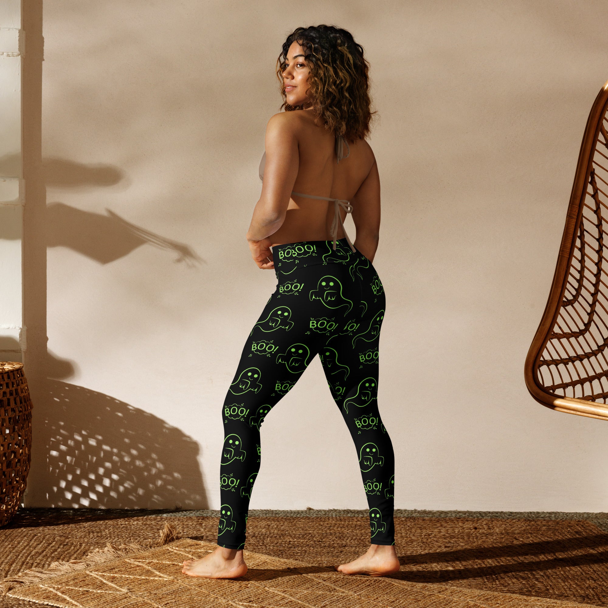 Boo Halloween Ghost Yoga Leggings