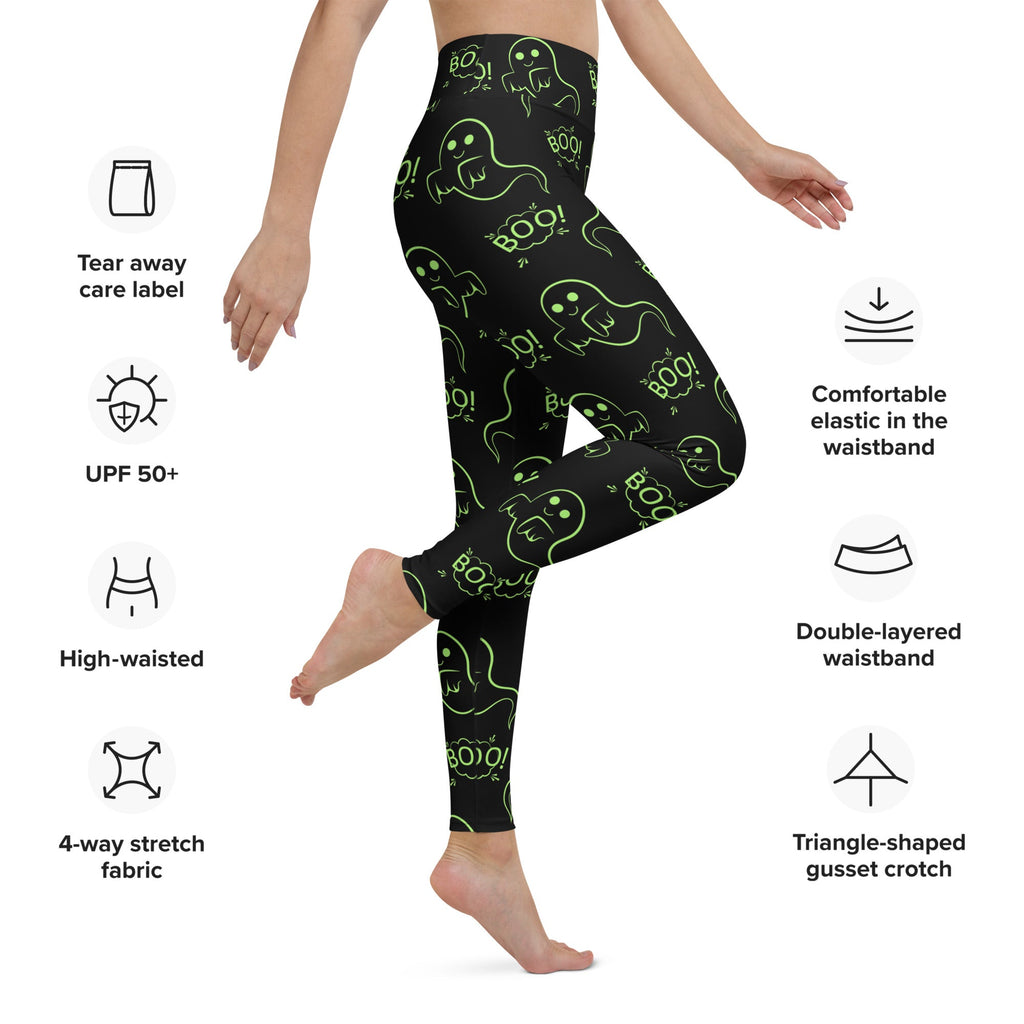 Boo Halloween Ghost Yoga Leggings