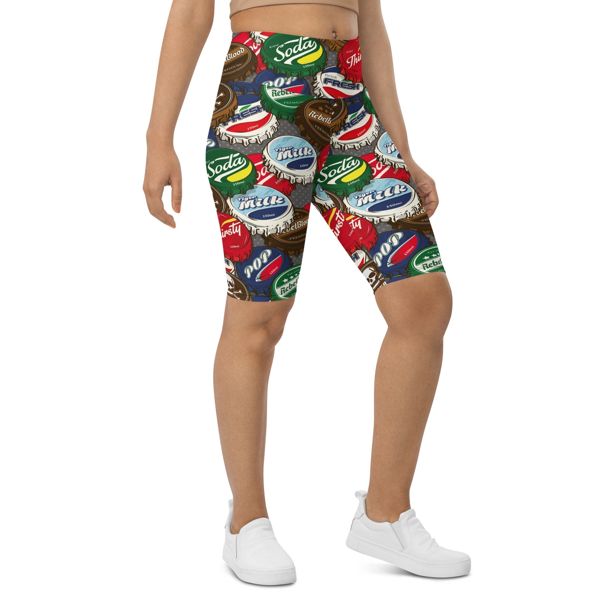 Bottle Caps Biker Shorts