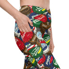 Bottle Caps Crossover Leggings With Pockets