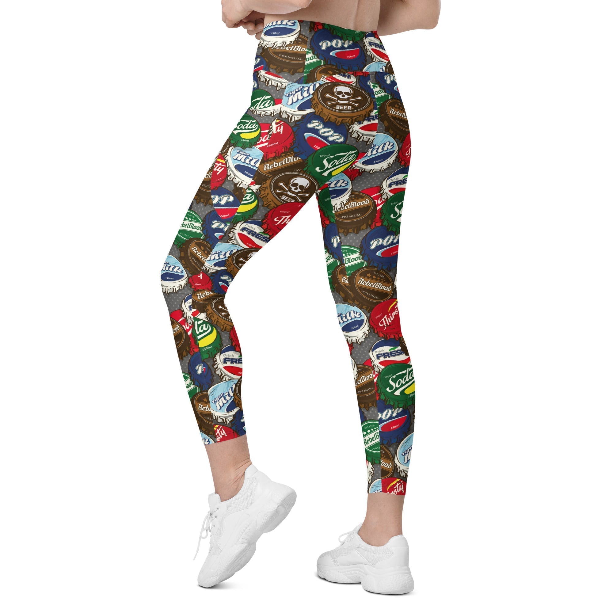 Bottle Caps Leggings With Pockets