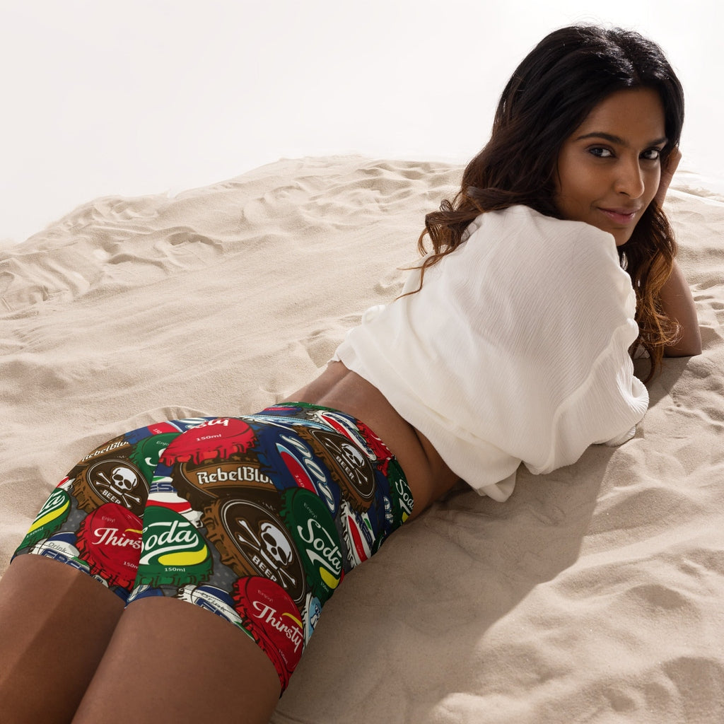 Bottle Caps Yoga Shorts