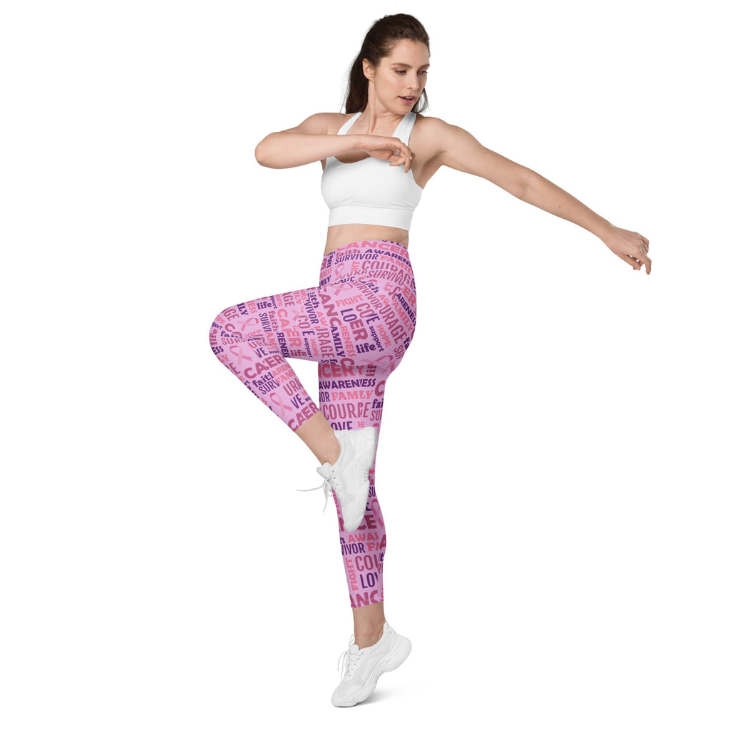 Breast Cancer Awareness Crossover Leggings With Pockets