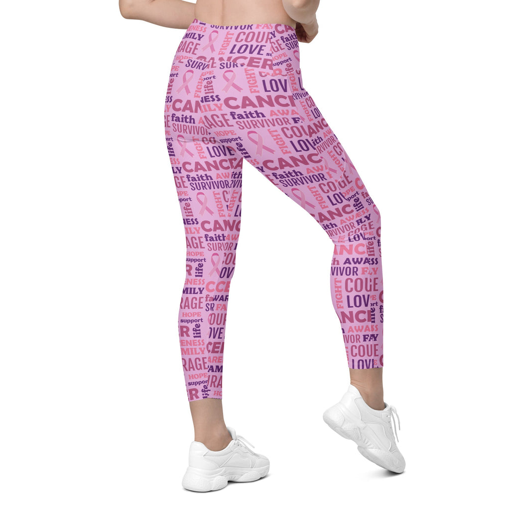 Breast Cancer Awareness Crossover Leggings With Pockets