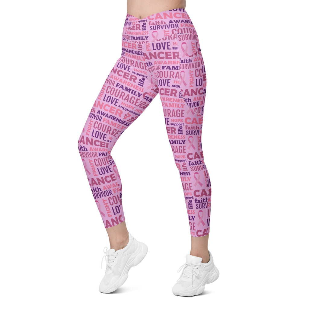 Breast Cancer Awareness Crossover Leggings With Pockets