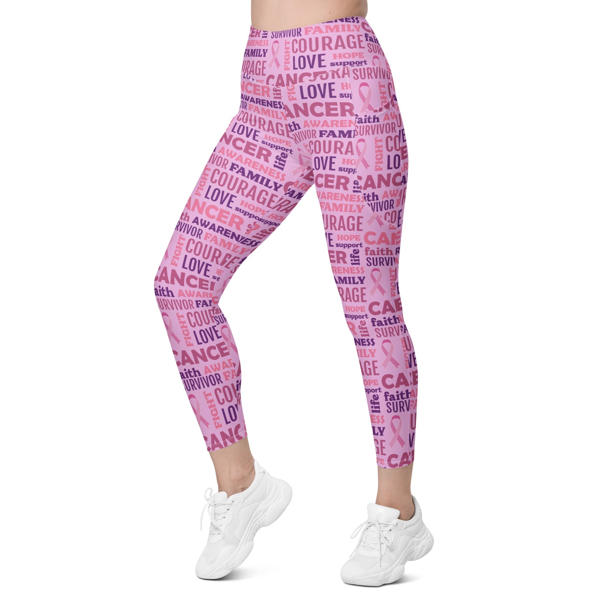 Breast Cancer Awareness Leggings With Pockets