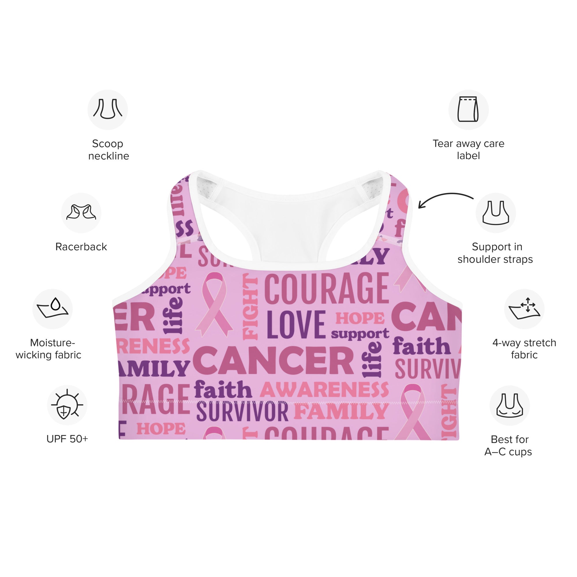 Breast Cancer Awareness Sports Bra