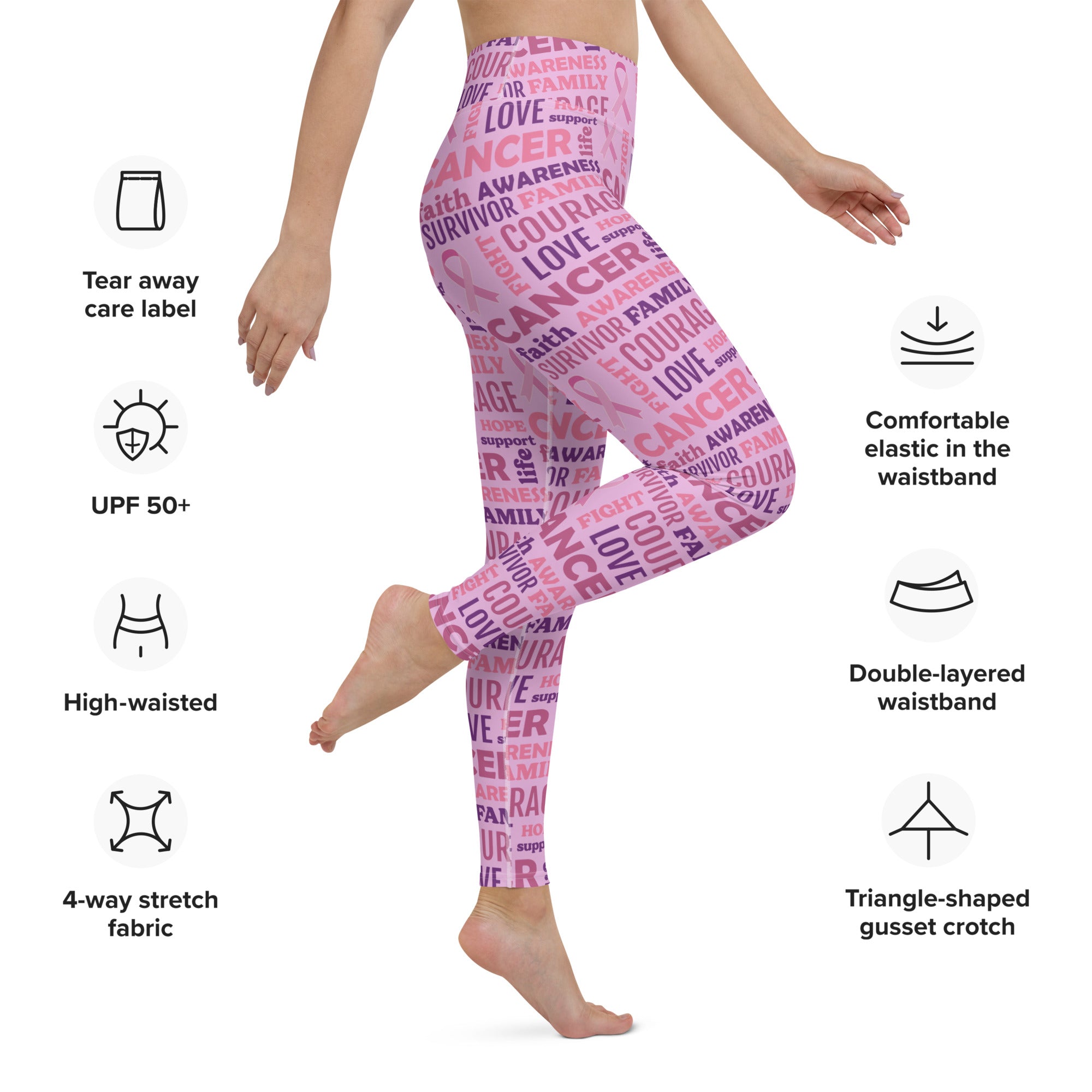 Breast Cancer Awareness Yoga Leggings