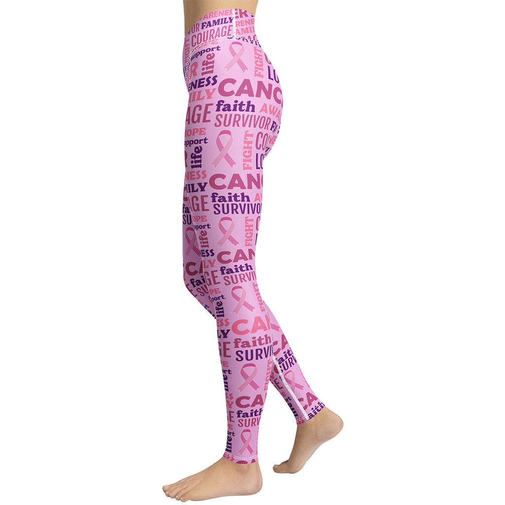 Breast Cancer Awareness Yoga Leggings