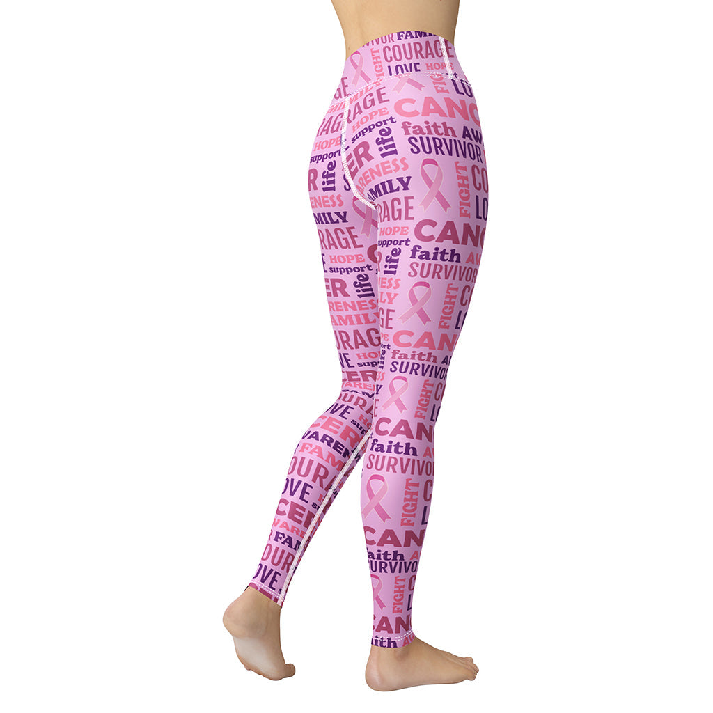 Breast Cancer Awareness Yoga Leggings