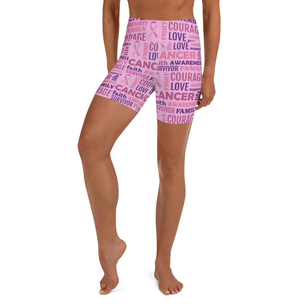 Breast Cancer Awareness Yoga Shorts