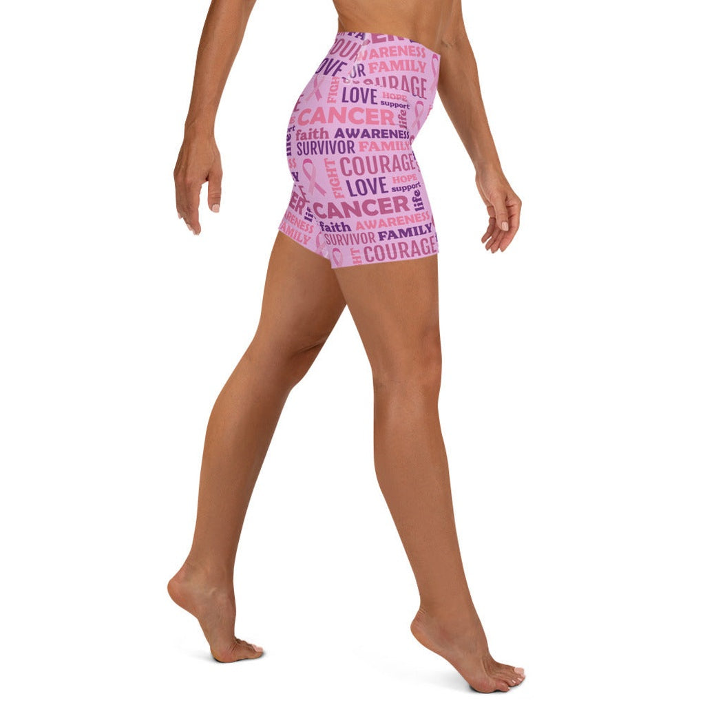 Breast Cancer Awareness Yoga Shorts
