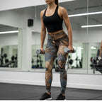 Bronze Marble Print Yoga Leggings