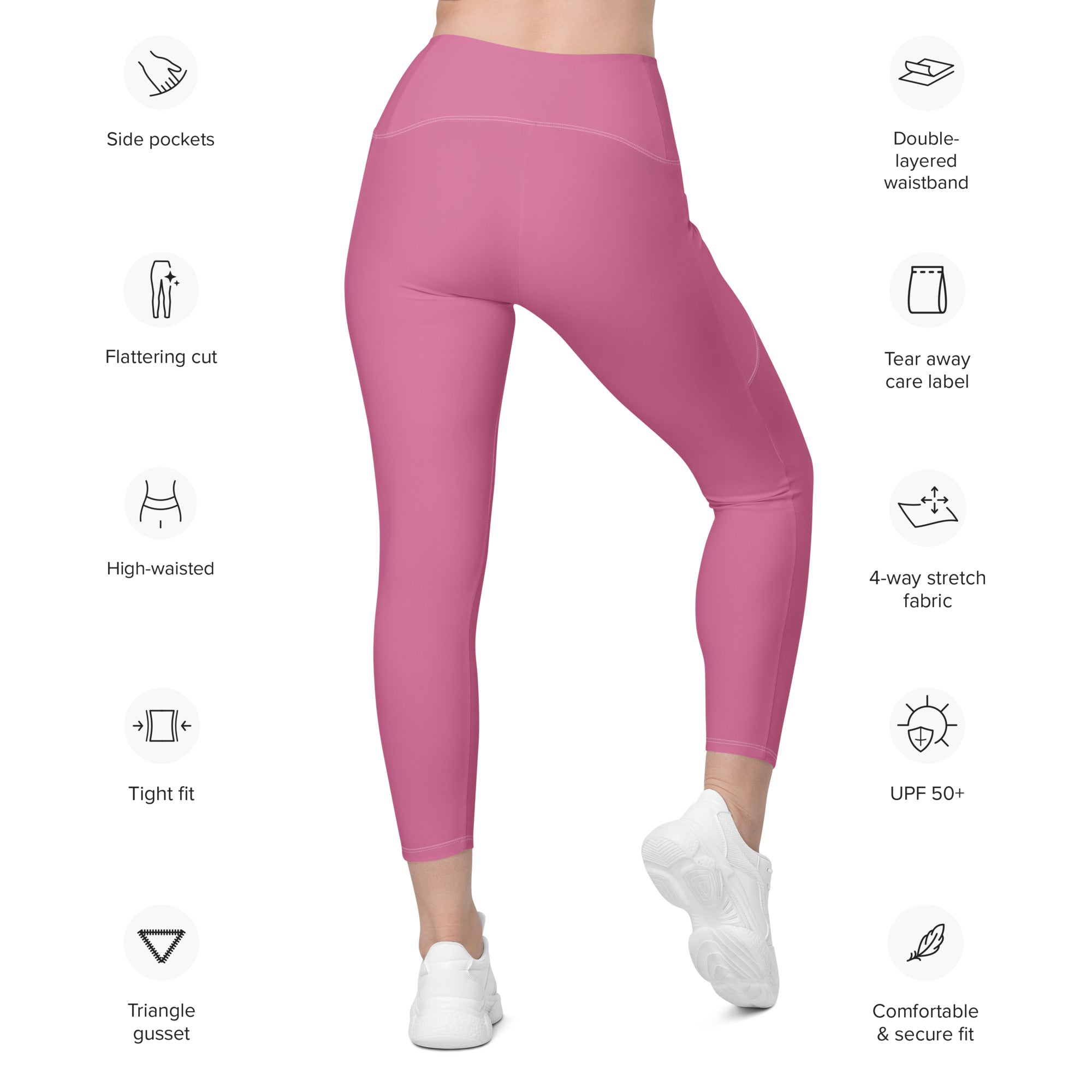 Bubblegum Pink Leggings With Pockets