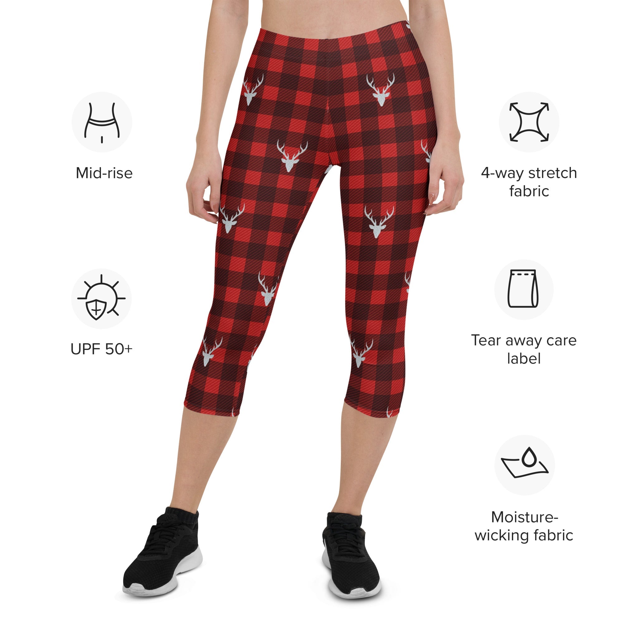 Buffalo Reindeer Print Capris