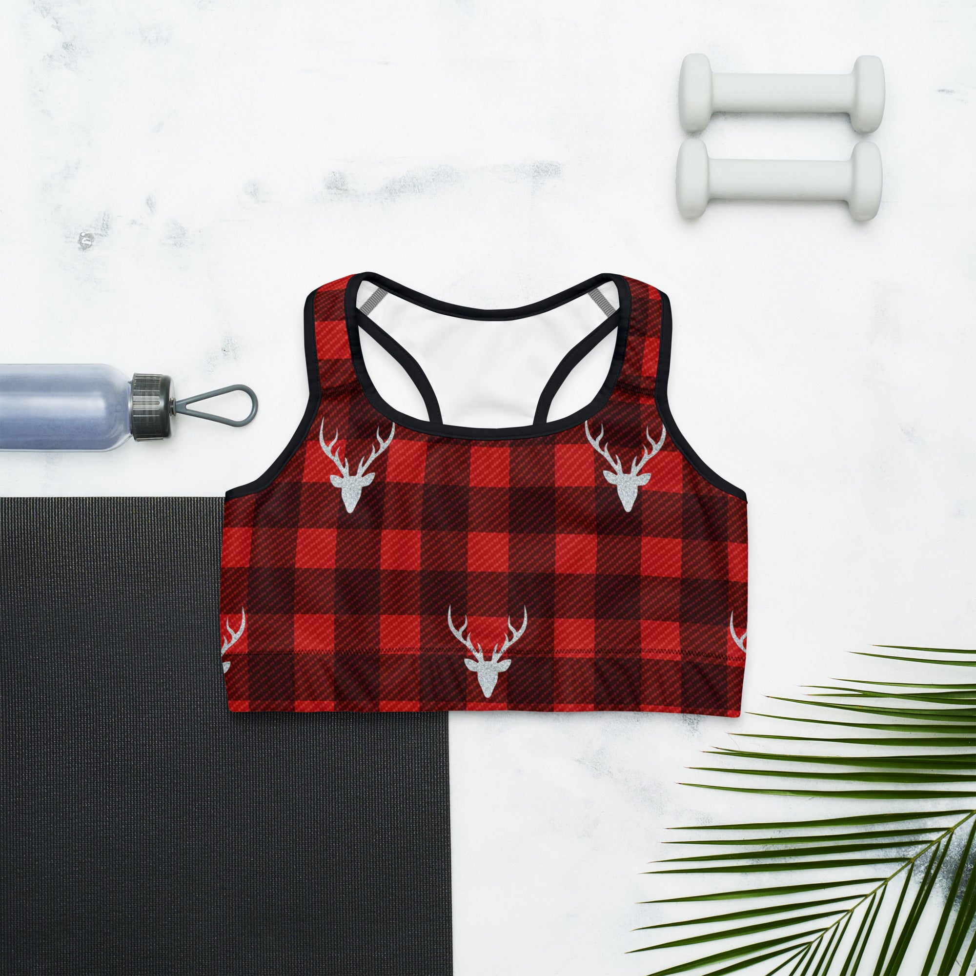 Buffalo Reindeer Print Sports Bra