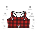 Buffalo Reindeer Print Sports Bra