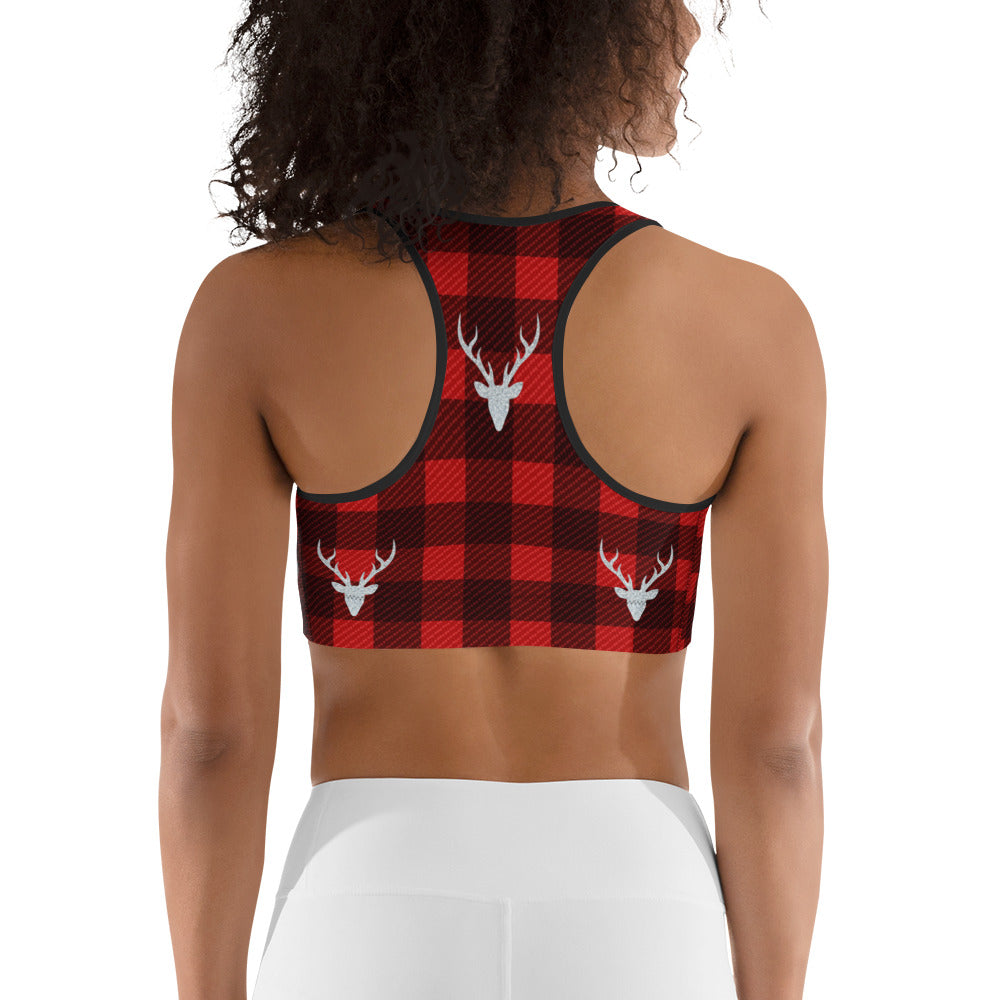 Buffalo Reindeer Print Sports Bra