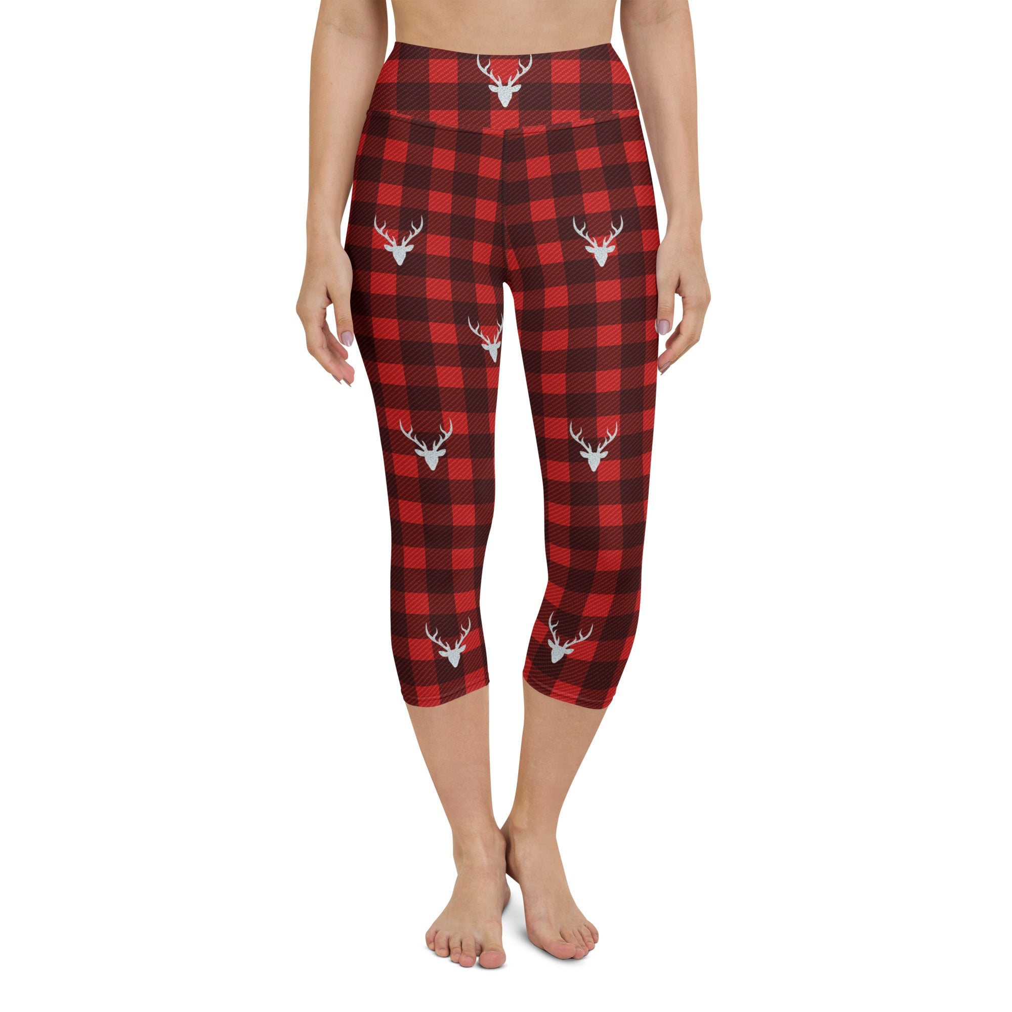 Buffalo Reindeer Print Yoga Capris