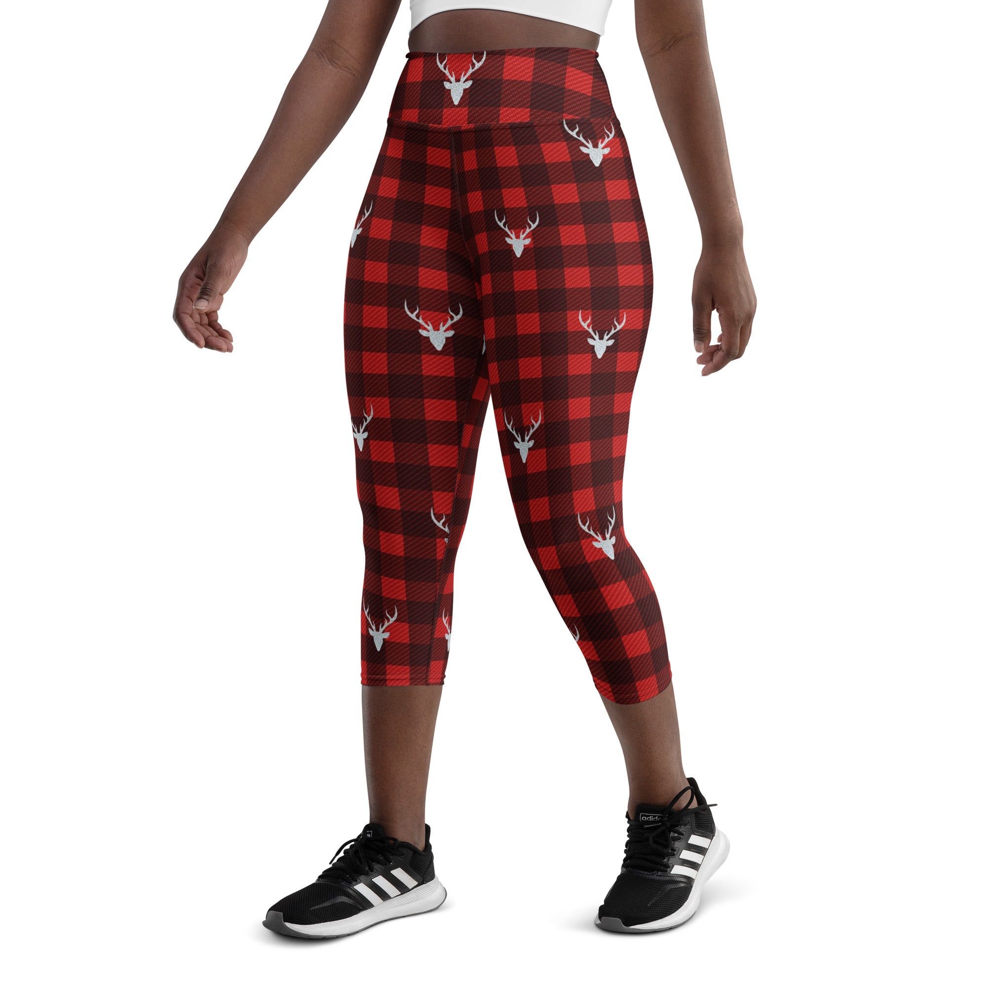 Buffalo Reindeer Print Yoga Capris