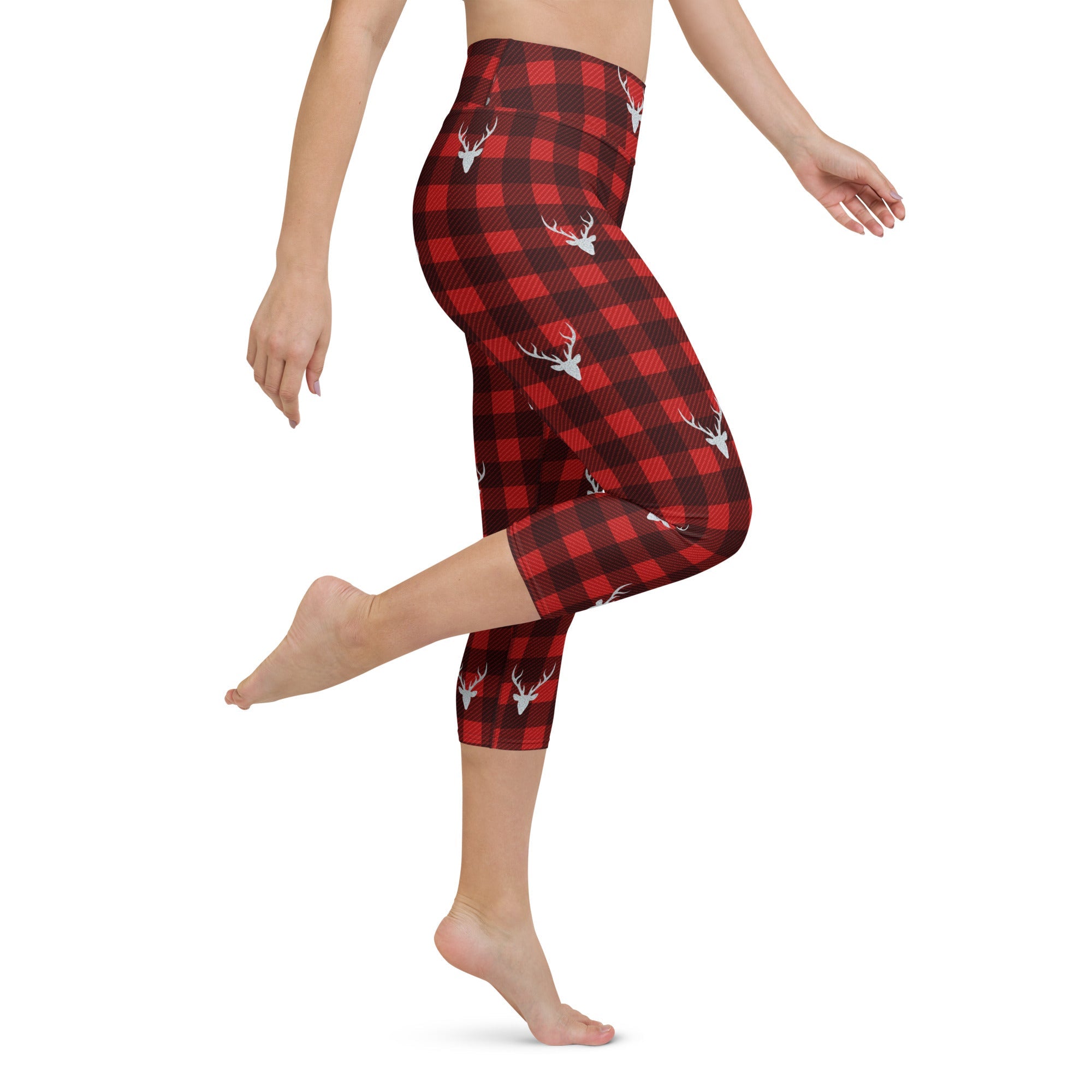 Buffalo Reindeer Print Yoga Capris