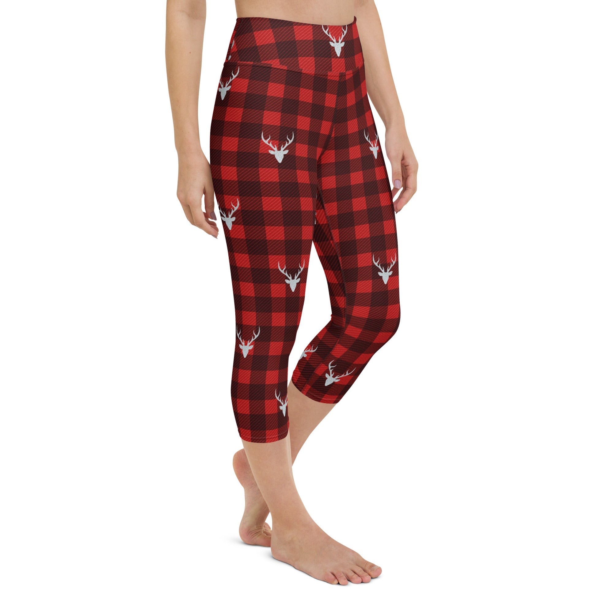 Buffalo Reindeer Print Yoga Capris