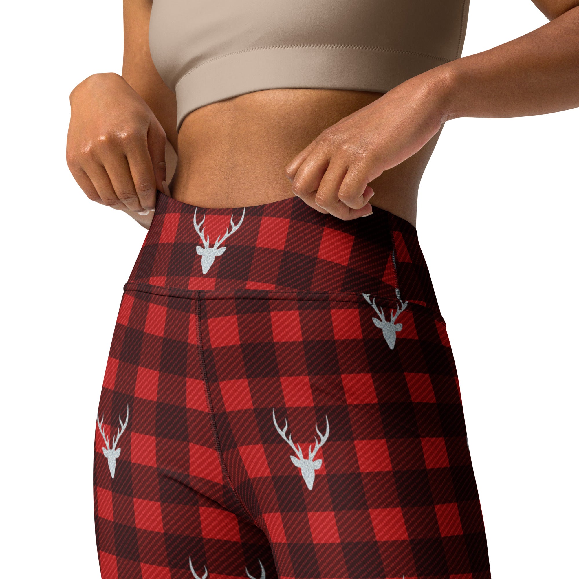 Buffalo Reindeer Print Yoga Leggings