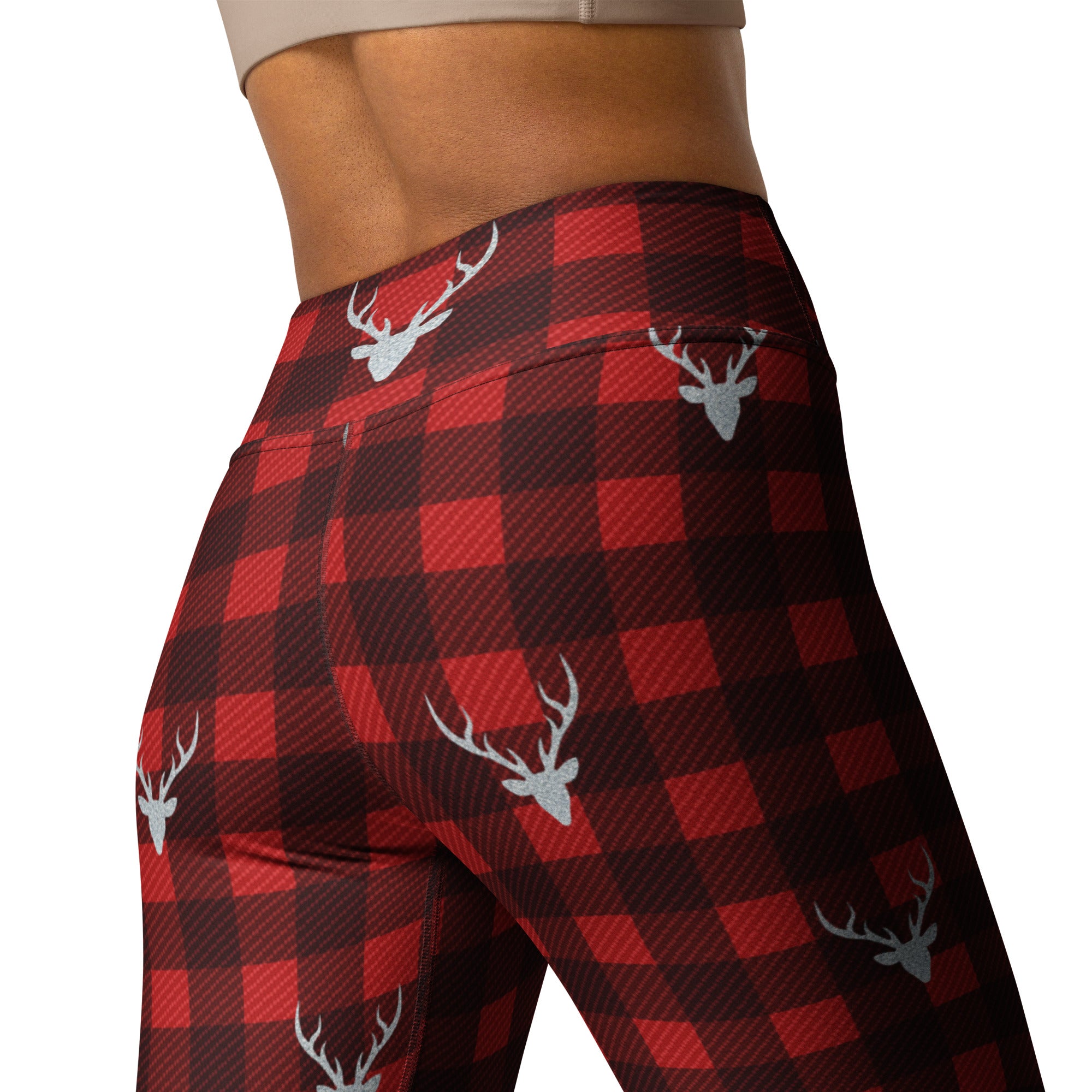 Buffalo Reindeer Print Yoga Leggings