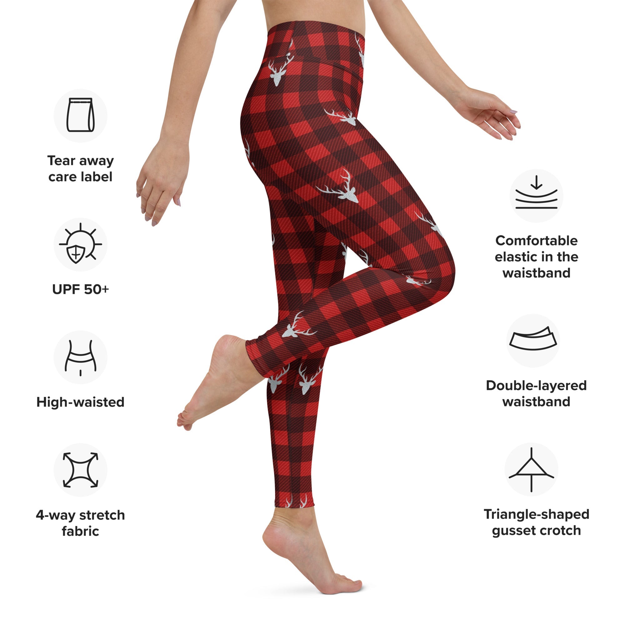 Buffalo Reindeer Print Yoga Leggings