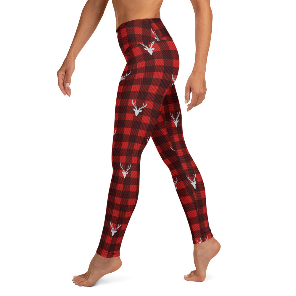 Buffalo Reindeer Print Yoga Leggings