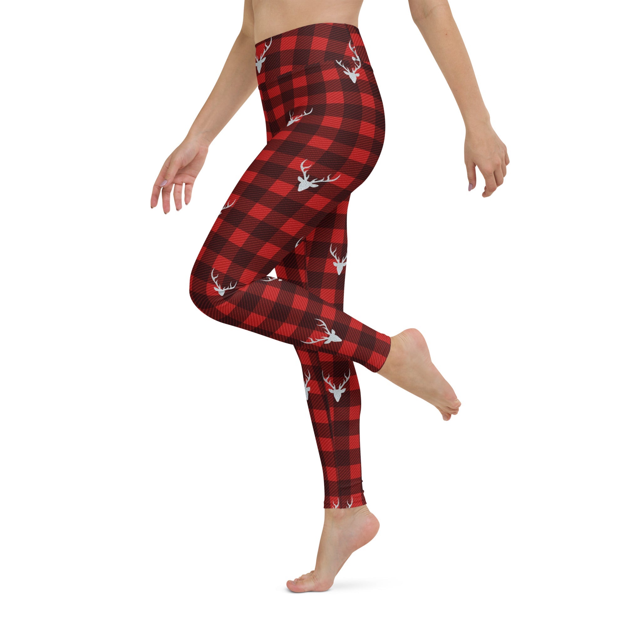 Buffalo Reindeer Print Yoga Leggings