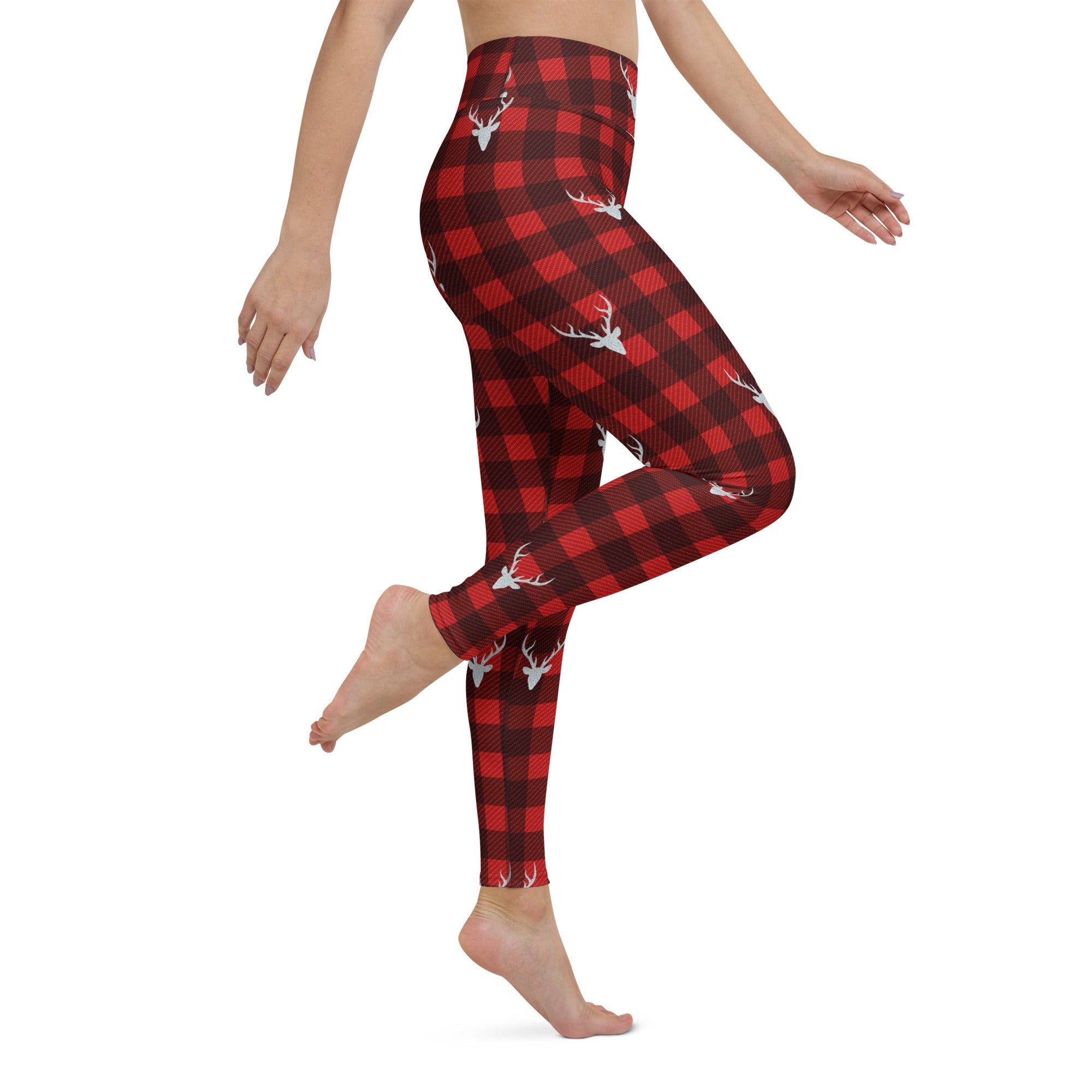 Buffalo Reindeer Print Yoga Leggings